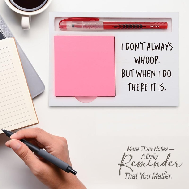 EFFJNSG I Don’t Always Whoop But When I Do Sticky Note Holder for Desk, Funny Office Gift for Nurse, Teacher, Therapist, Coworker, Humor Quote Self-Stick Note Pad Organizer EDP222 - Image 3